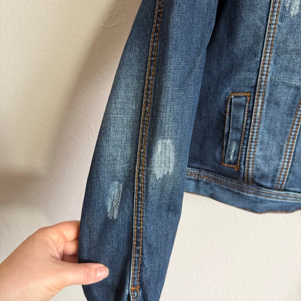 Stetson Dark Wash Denim Trucker Jacket Slight Distressing Womens XL Cowgirl - Picture 3 of 7